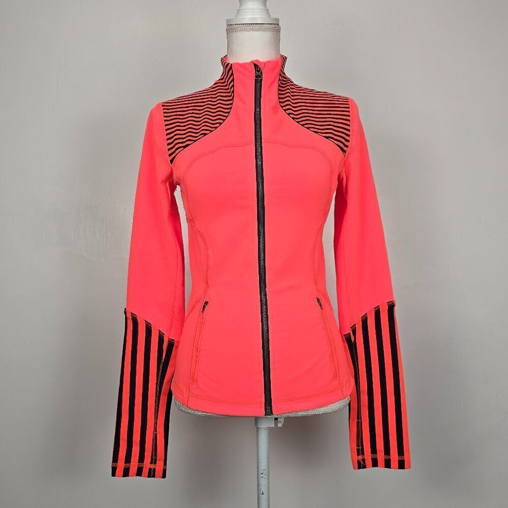 Lululemon Forme Full Zip Jacket Light Flare Classic Stripe Size 6